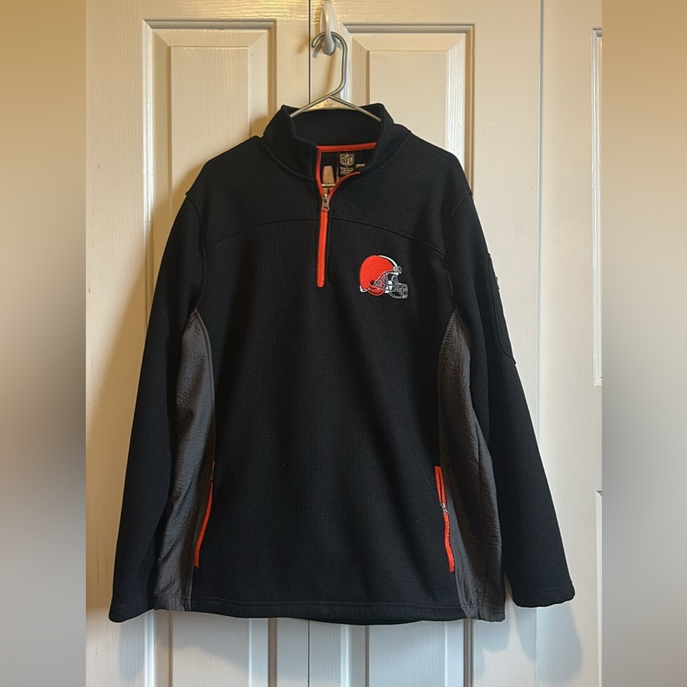 NFL Cleveland Browns Black and Orange Quarter-Zip Jacket.